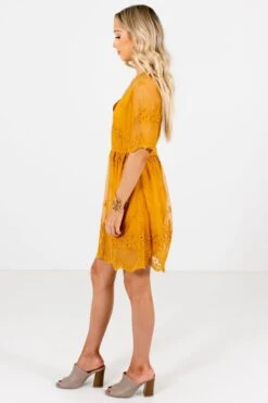 Light My Fire Mustard Lace Mini Dress 13 Light My Fire Mustard Lace Mini Dress -Outlet Bella Ella Boutique Store Light My Fire Mustard Dress Side 5000x