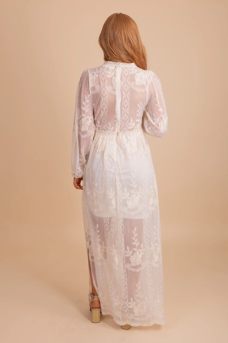 IRIS Light My Fire Cream Long Sleeve Maxi Dress 5 IRIS Light My Fire Cream Long Sleeve Maxi Dress - Image 3