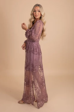 IRIS Light My Fire Mauve Long Sleeve Maxi Dress -Outlet Bella Ella Boutique Store LightMyFireMauveLongSleeveMaxiDressside 5000x
