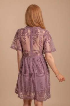 Light My Fire Mauve Lace Mini Dress -Outlet Bella Ella Boutique Store LightMyFireMauveProductBACK 5000x