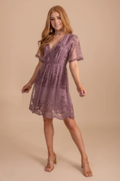Light My Fire Mauve Lace Mini Dress -Outlet Bella Ella Boutique Store LightMyFireMauveProductPictures 2 5000x