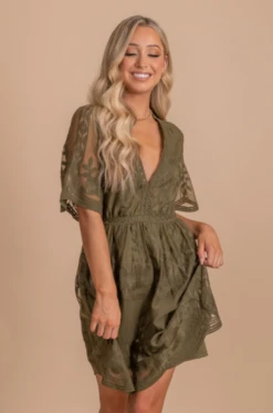 Light My Fire Olive Lace Mini Dress -Outlet Bella Ella Boutique Store LightMyFireOliveProductPictures 3 5000x