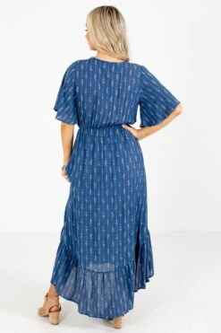 Lights Down Low Patterned Midi Dress 17 Lights Down Low Patterned Midi Dress -Outlet Bella Ella Boutique Store Lights Down Low Blue Dress Back 5000x