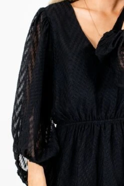 Light The Sky Mini Dress -Outlet Bella Ella Boutique Store LighttheSkyBlackDressDetail 5000x