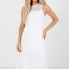 Long Awaited Love White Midi Dress 1 Long Awaited Love White Midi Dress -Outlet Bella Ella Boutique Store Long Awaited Love White Dress Front2 5000x