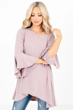 Looking Sharp Long Sleeve Blouse -Outlet Bella Ella Boutique Store LookingSharpBlouseBrownFront 5000x
