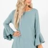 Looking Sharp Long Sleeve Blouse 1 Looking Sharp Long Sleeve Blouse -Outlet Bella Ella Boutique Store LookingSharpBlouseGreenFront 5000x