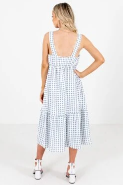 Love Like Mine White Patterned Midi Dress -Outlet Bella Ella Boutique Store Love Like Mine White Dress Back 5000x