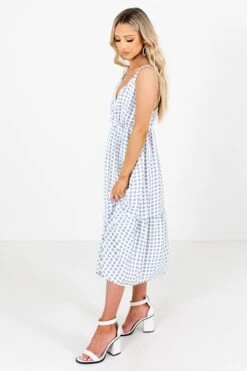 Love Like Mine White Patterned Midi Dress -Outlet Bella Ella Boutique Store Love Like Mine White Dress Side 5000x