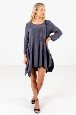 Love Of My Life Charcoal Gray Mini Dress 12 Love Of My Life Charcoal Gray Mini Dress -Outlet Bella Ella Boutique Store Love of My Life Charcoal Dress Full Front2 5000x