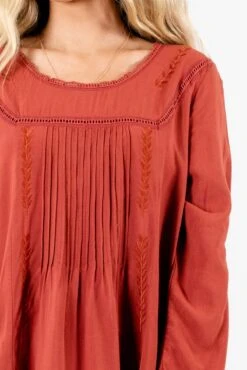 Love Of My Life Rust Orange Mini Dress -Outlet Bella Ella Boutique Store Love of My Life Rust Dress Detail 5000x