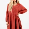 Love Of My Life Rust Orange Mini Dress 2 Love Of My Life Rust Orange Mini Dress -Outlet Bella Ella Boutique Store Love of My Life Rust Dress Front2 5000x