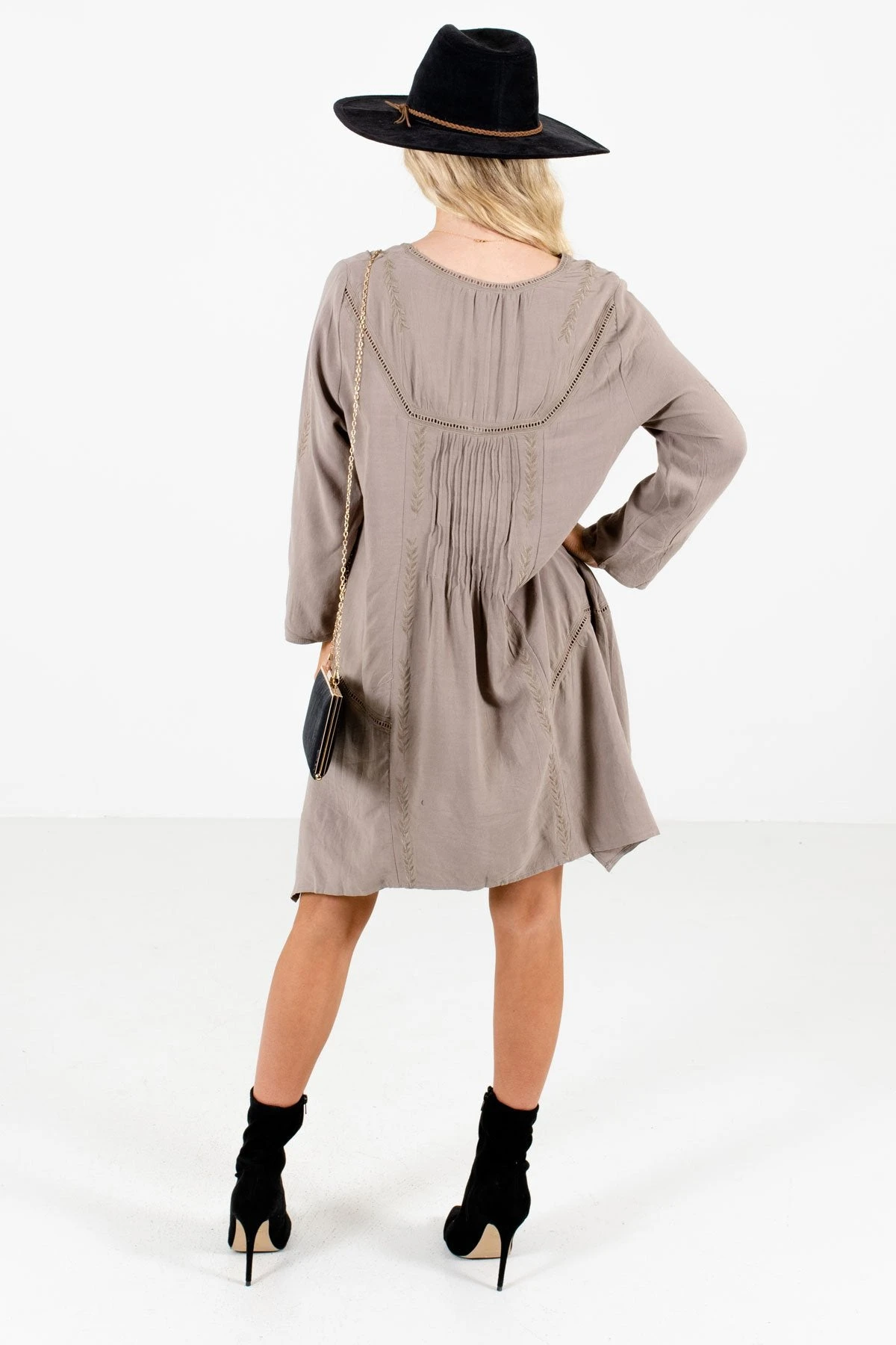 Love Of My Life Taupe Brown Mini Dress 4 Love Of My Life Taupe Brown Mini Dress - Image 2