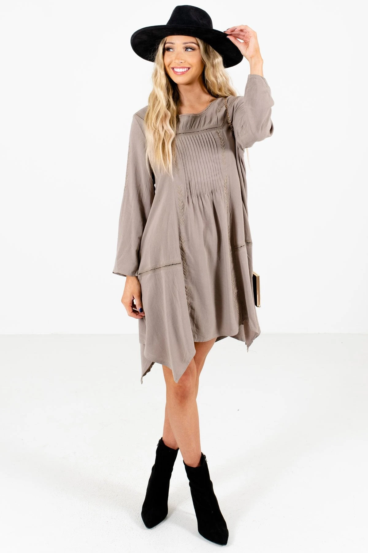 Love Of My Life Taupe Brown Mini Dress 6 Love Of My Life Taupe Brown Mini Dress - Image 4