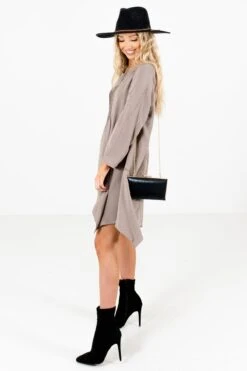 Love Of My Life Taupe Brown Mini Dress 13 Love Of My Life Taupe Brown Mini Dress -Outlet Bella Ella Boutique Store Love of My Life Taupe Dress Side 5000x