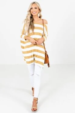 Lover's Game Striped Top -Outlet Bella Ella Boutique Store Lover sGameTopYellowFullFront 5000x