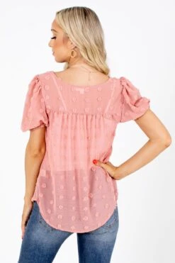 Loving It Textured Blouse -Outlet Bella Ella Boutique Store Loving It Textured Blouse Back 5000x