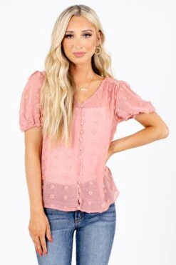 Loving It Textured Blouse -Outlet Bella Ella Boutique Store Loving It Textured Blouse Front 5000x