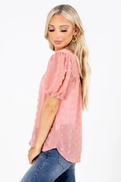 Loving It Textured Blouse -Outlet Bella Ella Boutique Store Loving It Textured Blouse Side 5000x
