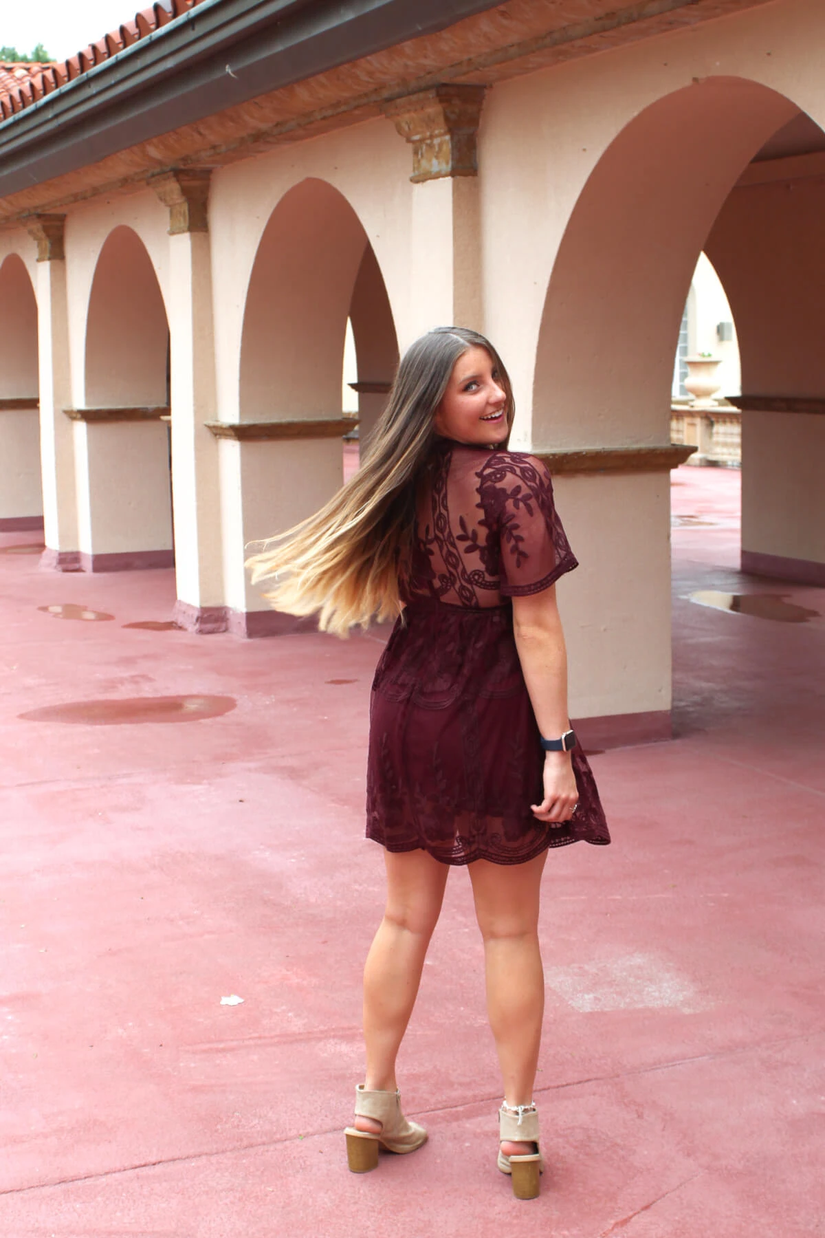 Light My Fire Wine Purple Lace Mini Dress 7 Light My Fire Wine Purple Lace Mini Dress - Image 5