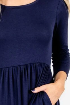 Matters Of The Heart Navy Midi Dress 10 Matters Of The Heart Navy Midi Dress -Outlet Bella Ella Boutique Store Matters of The Heart Navy Dress Detail 5000x