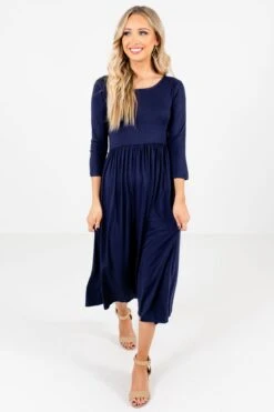 Matters Of The Heart Navy Midi Dress 12 Matters Of The Heart Navy Midi Dress -Outlet Bella Ella Boutique Store Matters of The Heart Navy Dress Full Front2 5000x