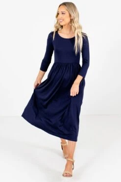 Matters Of The Heart Navy Midi Dress 13 Matters Of The Heart Navy Midi Dress -Outlet Bella Ella Boutique Store Matters of The Heart Navy Dress Full Front 5000x