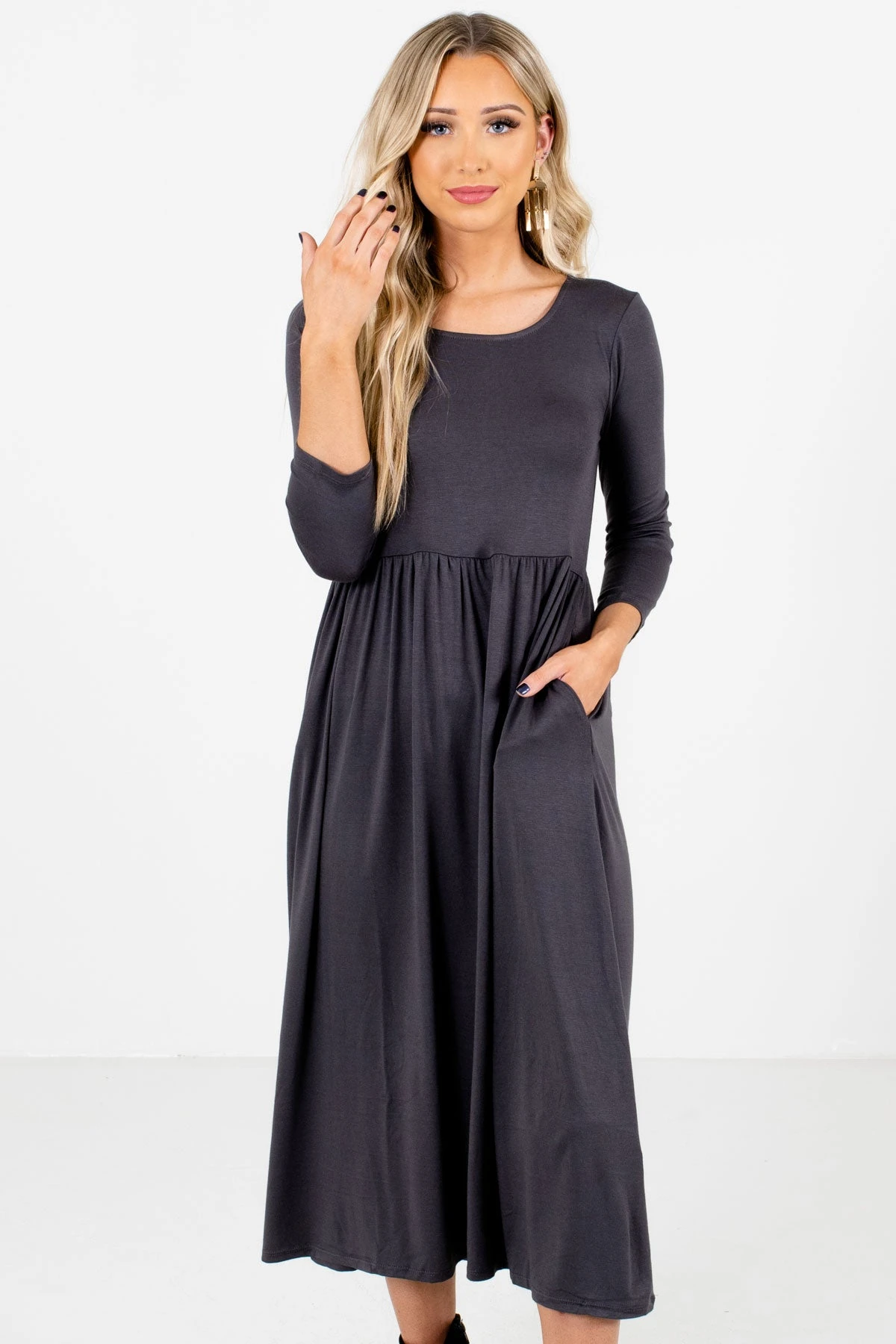 Matters Of The Heart Gray Midi Dress 3 Matters Of The Heart Gray Midi Dress