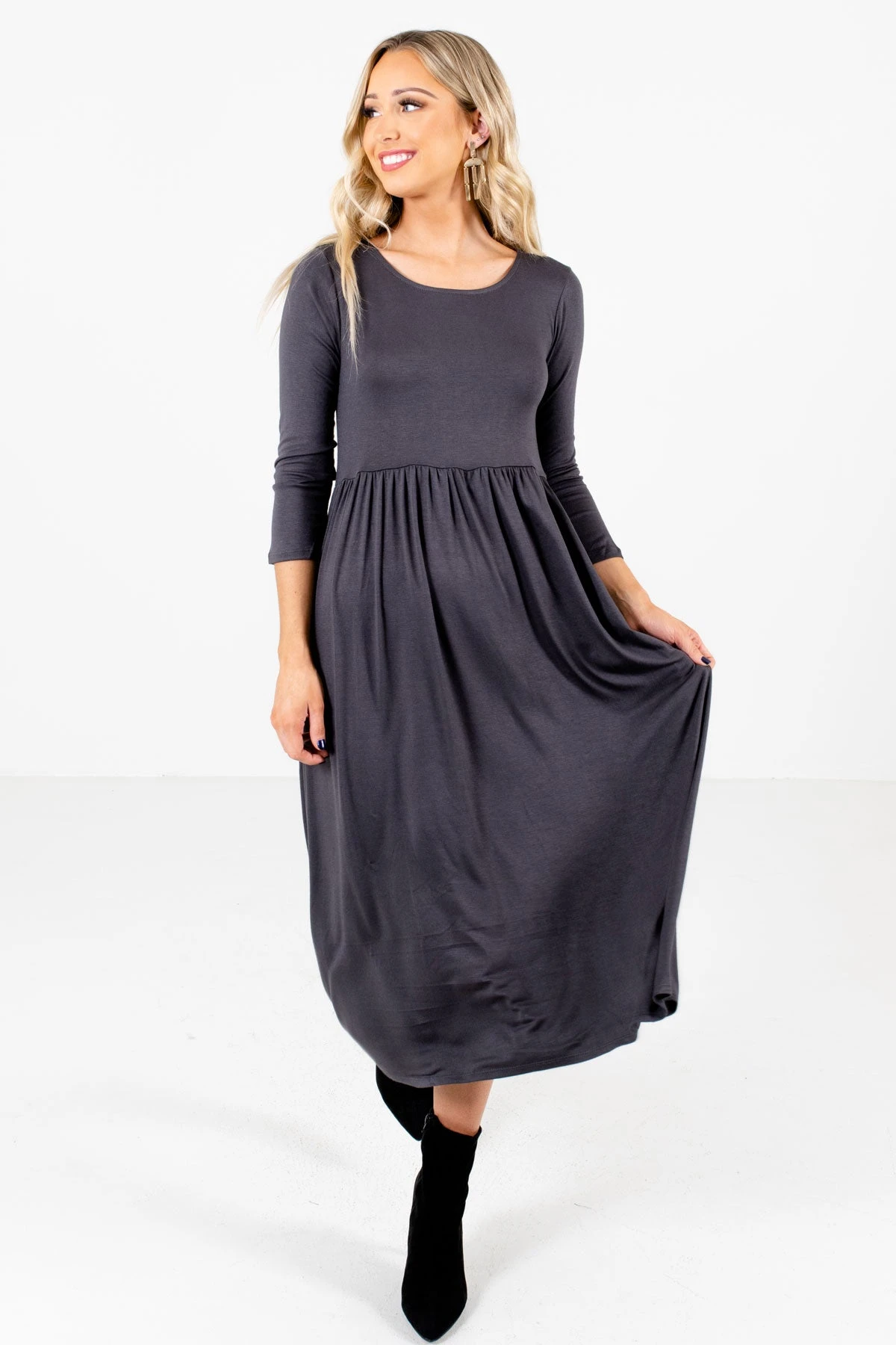 Matters Of The Heart Gray Midi Dress 8 Matters Of The Heart Gray Midi Dress - Image 6