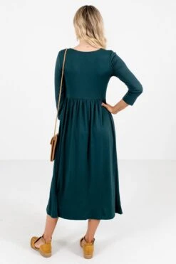 Matters Of The Heart Teal Midi Dress -Outlet Bella Ella Boutique Store Matters of the Heart Teal Dress Back 5000x