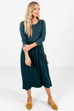 Matters Of The Heart Teal Midi Dress -Outlet Bella Ella Boutique Store Matters of the Heart Teal Dress Full Front2 5000x