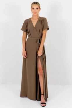 Memory Lane Brown Maxi Dress -Outlet Bella Ella Boutique Store Memory Lane Brown Dress Front2 5000x