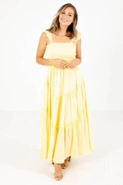 Mindful Living Maxi Dress -Outlet Bella Ella Boutique Store Mindful Living Yellow Dress Front 5000x