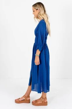 My Muse Blue Midi Dress 14 My Muse Blue Midi Dress -Outlet Bella Ella Boutique Store My Muse Blue Dress Side 5000x