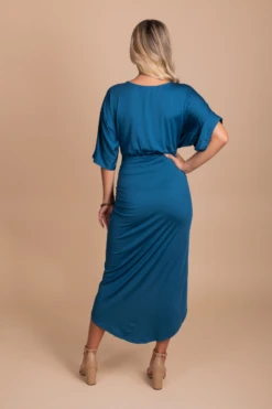 Now Or Never Faux Wrap Dress 36 Now Or Never Faux Wrap Dress -Outlet Bella Ella Boutique Store NOwOrNeverFauxwrapdressBLUEback 5000x
