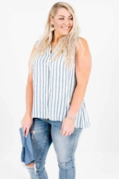 Nautical Girl White Striped Tank -Outlet Bella Ella Boutique Store Nautical Girl White Striped Tank 5000x