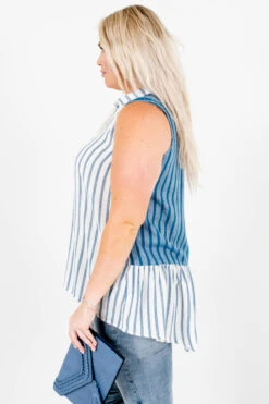 Nautical Girl White Striped Tank -Outlet Bella Ella Boutique Store Nautical Girl White Striped Tank Side 5000x