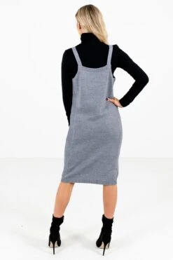 New Perspective Gray Knee-Length Dress -Outlet Bella Ella Boutique Store New Perspective Gray Dress Back 5000x