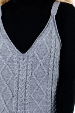 New Perspective Gray Knee-Length Dress -Outlet Bella Ella Boutique Store New Perspective Gray Dress Detail 5000x