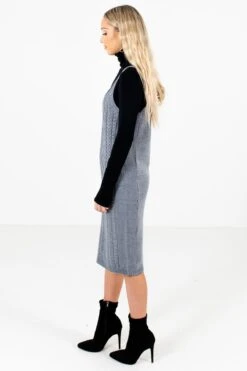 New Perspective Gray Knee-Length Dress -Outlet Bella Ella Boutique Store New Perspective Gray Dress Side 5000x