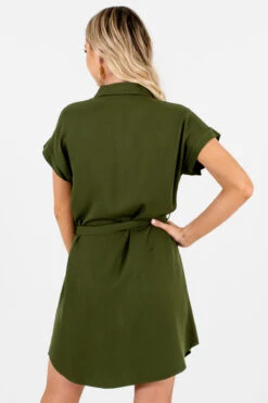 No Matter What Olive Mini Dress -Outlet Bella Ella Boutique Store No Matter What Olive Mini Dress Back 5000x