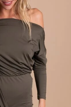 Going Out Tonight Bodycon Dress -Outlet Bella Ella Boutique Store Olive Green Bodycon Dress 4 5000x