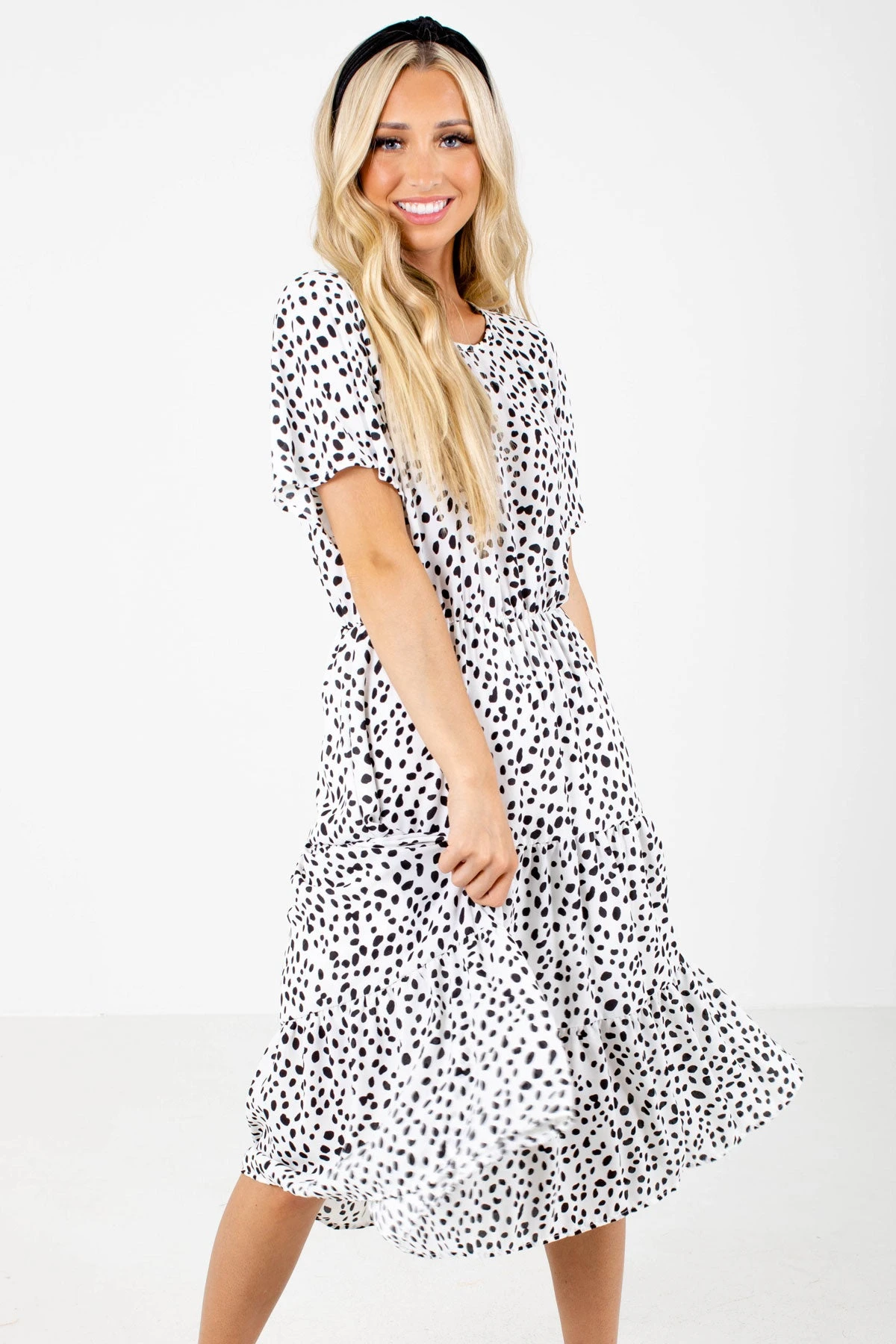 On The Spot White Patterned Midi Dress 8 On The Spot White Patterned Midi Dress - Image 6