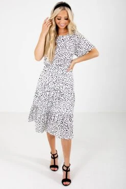 On The Spot White Patterned Midi Dress 11 On The Spot White Patterned Midi Dress -Outlet Bella Ella Boutique Store On The Spot White Dress Full Front2 5000x