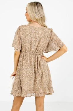 On The Prowl Beige Leopard Print Mini Dress -Outlet Bella Ella Boutique Store On the Prowl Beige Dress Back 5000x