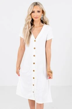 One In A Million White Midi Dress 13 One In A Million White Midi Dress -Outlet Bella Ella Boutique Store One in a Million White Dress Front2 5000x