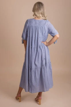 One Day At A Time Maxi Dress -Outlet Bella Ella Boutique Store OneDayAtATimeMaxiBlue Back 5000x