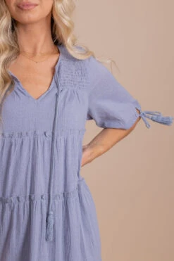 One Day At A Time Maxi Dress -Outlet Bella Ella Boutique Store OneDayAtATimeMaxiBlue CloseUp 5000x