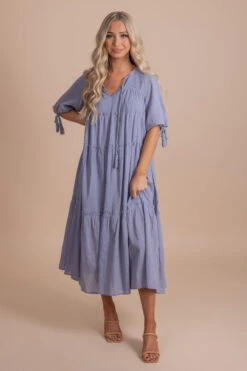One Day At A Time Maxi Dress -Outlet Bella Ella Boutique Store OneDayAtATimeMaxiBlue Front 5000x