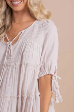 One Day At A Time Maxi Dress -Outlet Bella Ella Boutique Store OneDayAtATimeMaxiCream CloseUp 5000x